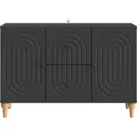 vidaXL TV Kast met lade Zwart 89 x 34,5 x 60 cm Bewerkt hout