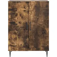 vidaXL Dressoir Gerookt eiken 66 x 34,5 x 89,5 cm Bewerkt hout