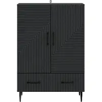 vidaXL Dressoir met lade Zwart 66 x 34,5 x 95 cm Bewerkt hout