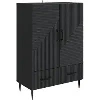 vidaXL Dressoir met lade Zwart 66 x 34,5 x 95 cm Bewerkt hout