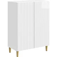 vidaXL Dressoir Hoogglans Wit 66 x 34,5 x 90 cm Bewerkt hout