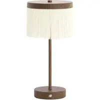 Light & Living Oplaadbare schemerlamp Diny walnoot look met wit