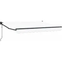 vidaXL Uitschuifbare luifel Wit 3,5 x 2 m Polyester en Metaal