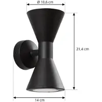 LUCANDE Buitenverlichting , Xalor, dimbare, Zwart, Balkon, Aluminium, Modern