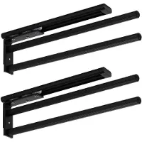 Sotech 2 stuks Aluminium Handdoekhouder TED 2-armig zwart mat (325 - 487 mm, uitschuifbaar, draaibaar) telescopisch wanddoekrek voor badkamer of keuken