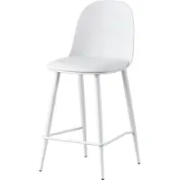 Huisenthuis.nl Barkruk Xyron Wit - Kunstleer - Set van 2 - Geschikt voor kookeiland - Met rugleuning - Zithoogte 66 cm - Zitdiepte 45 cm