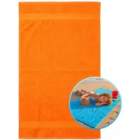 Funnies Kinderstrandlaken 70x140cm Oranje - Strandlaken Voor Kinderen - 100% Katoen