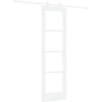 vidaXL Schuifdeur ORKDAL 61 x 198,5 cm Massief grenenhout en glas Wit