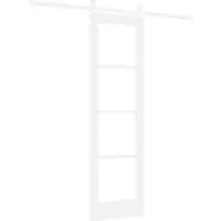 vidaXL Schuifdeur ORKDAL Wit 61 x 198,5 cm Massief grenenhout en glas