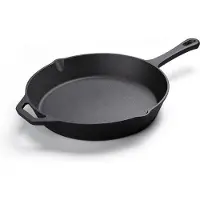 Koock Amsterdam Skillet gietijzer - 30 cm - koekenpan - PFAS vrij - geschikt voor alle warmtebronnen incl. BBQ en inductie