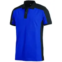 FHB Konrad Poloshirt tweekleurig Korenblauw-Zwart maat L heren