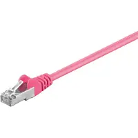 Goobay CAT 5e netwerkkabel, SF/UTP, magenta, 3 m, met koper beklede aluminium geleider (CCA)