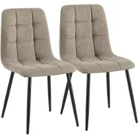 CLP Antibes eetkamerstoelen set van 2 - ribstof - 150 kg - metaal - Ribstof/taupe