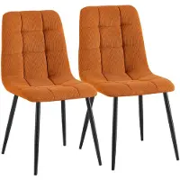 CLP Antibes eetkamerstoelen set van 2 - ribstof - 150 kg - metaal - Ribstof/oranje