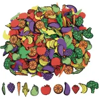 Colorations - zelfklevende foam groenten en fruit stickers, 500st.