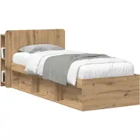 vidaXL Hoofdeinde Kast Artisanaal eiken 80 cm Bewerkt hout