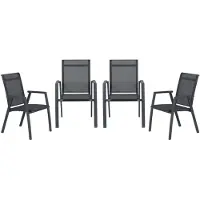 Garden Impressions Gala tuinstoelen set van 4 carbon black