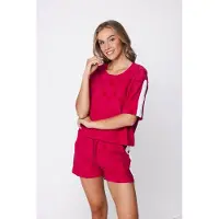 Rebelle Badstof sportieve shortama palmbomen | Maat 44