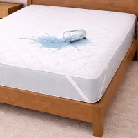Droomtextiel Waterdicht Matrasbeschermer 100% Katoen - 100x200 +30 cm - Gewatteerd - Doorgestikt - Ademend - Antibacterieel - Premium Kwaliteit