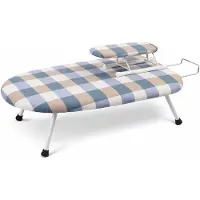 MIRO. MIRO Opvouwbare Strijkplank - Tafelstrijkplank - Met Strijkijzerhouder - Camping- Mini Strijkplank - Strijkplanken - Inclusief Mouwplankje - Geblokt