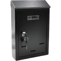GEKO Stalen brievenbus - roestbestendig - met naamvenster - zwart - 300x215x65 mm