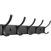 BOTC Kapstok - Wandkapstok - 10-haken - 45 cm - Muur Kapstok Hangend - RVS - Hangende kapstok Muur of Wand - Zwart