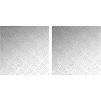 vidaXL Trapmatten 2 st 50 x 50 cm Zilver Aluminium Vierkant