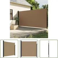 The Living Store Windscherm uittrekbaar 200x600 cm taupe - Windscherm - Windscherm Uittrekbaar - Privacy Scherm - Balkon Decoratie - Terrasdecoratie