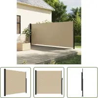 The Living Store Privacy Screen - Windscherm - Windscherm uittrekbaar 180x300 cm beige - Buitenschildering - Terrasscherm - Balkonscherm