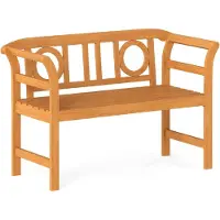 KOMFOTTEU 2-zits tuinbank, parkbank van acaciahout, parkstoel met rugleuning, draagvermogen 360 kg, voor balkon, terras, tuin, 118 x 50 x 78,5 cm