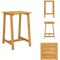 vidaXL Tuin-eettafel 70x70x104 cm, acaciahout, massief - Tuintafels