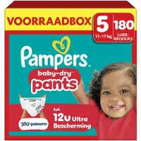 Pampers Baby-Dry Pants Maat 5 - 180 Luierbroekjes - 11kg-17kg - Voorraadbox