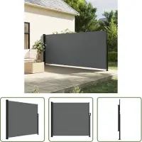 The Living Store Windscherm Uittrekbaar - Windscherm - Windscherm uittrekbaar 180x500 cm antracietkleurig - Privacy Screen - Terrasscherm - Balkonscherm