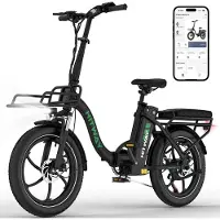 Hitway Elektrische Fiets BK6SL - 20*3.0 Inch Fat Tire City Commuter EBike met Afneembare 36V 13Ah Lithium Batterij - Opvouwbaar Mountain E-Bike met 250W Motor