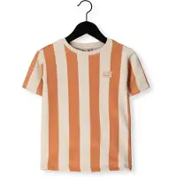 Daily7 gestreepte T-shirt bruin Jongens Katoen Ronde hals Streep - maat 110