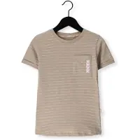 Koko Noko gestreepte T-shirt beige Jongens Katoen Ronde hals Streep - maat 116