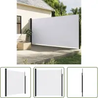 The Living Store Windscherm Uittrekbaar - Windscherm - Windscherm uittrekbaar 200x600 cm wit - Privacy Screen - Balkon Decoratie - Terrasdecoratie