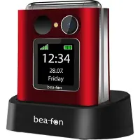 Bea fon Fold 10 Silver Line, opklapbaar mobiel met grote knoppen, rood-zilver