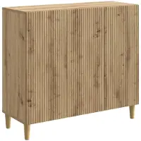 vidaXL Dressoir Artisanaal eiken 89 x 34,5 x 80 cm Bewerkt hout