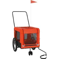 Syfax Hondenfietstrailer oxford stof en ijzer oranje en zwart