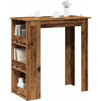 vidaXL Bartafel met opbergrek 102x50x103,5 cm oud houtkleurig