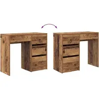 vidaXL Bureau, gerecycled hout, houtvezel, 90 x 37,5 x 75 cm