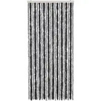 vidaXL Vliegengordijn 90x220 cm chenille grijs en zwart