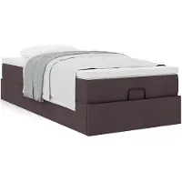vidaXL Ottoman bed met matras 90x190cm stof donkerbruin
