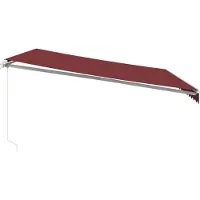 vidaXL Luifel handmatig uittrekbaar 450x300 cm bordeauxrood