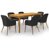 vidaXL 7-delige Tuinset zwart