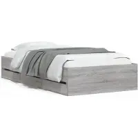 vidaXL Bedframe met lades bewerkt hout grijs sonoma eiken 90x200 cm