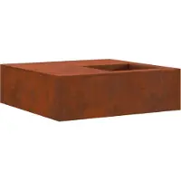 vidaXL Vuurkorf Roestig 100 x 100 x 30 cm weervast staal