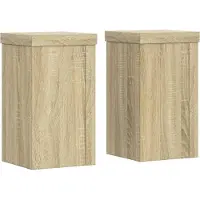vidaXL Plantenstandaards 2 st 10x10x18 cm bewerkt hout sonoma eiken