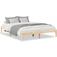 vidaXL Bedframe extra lang zonder matras massief grenenhout 140x210 cm